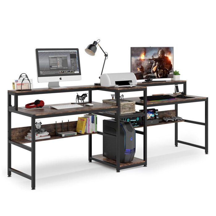 Inbox Zero Dogan 94.5'' Desk & Reviews Wayfair